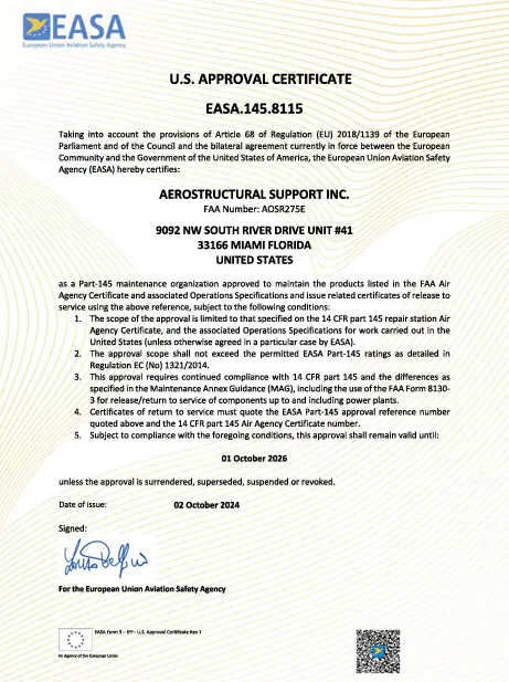 easa certficate